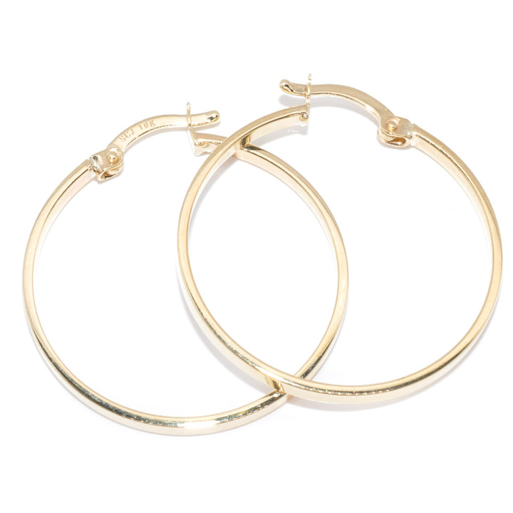 10KT Yellow Gold 25MM Hoop Earrings.