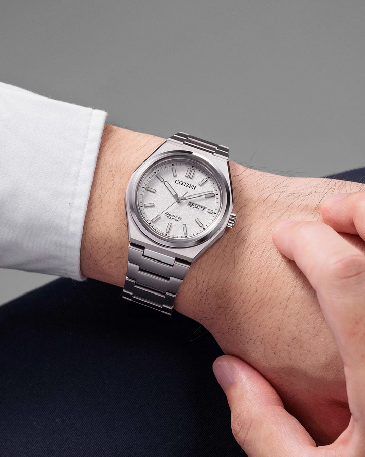 Citizen Zenshin Three-hand Super Titanium 39mm Eco-Drive Watch #AW0130-85A