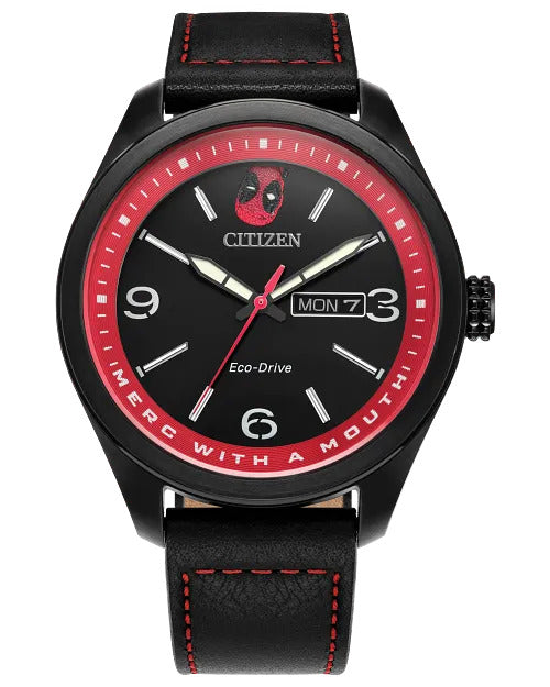 Citizen Here Comes Deadpool 42mm Eco-Drive Stainless Steel Watch 