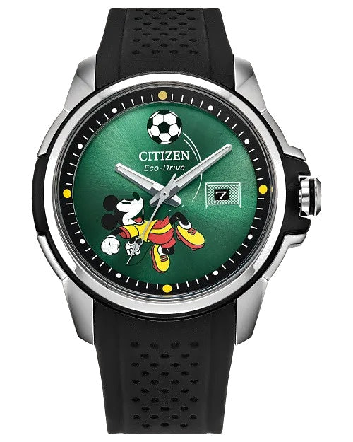Citizen Mickey Soccer World Cup 44mm Eco-Drive Stainless Steel Watch 