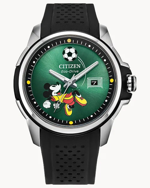Citizen Mickey Soccer World Cup 44mm Eco-Drive Stainless Steel Watch 