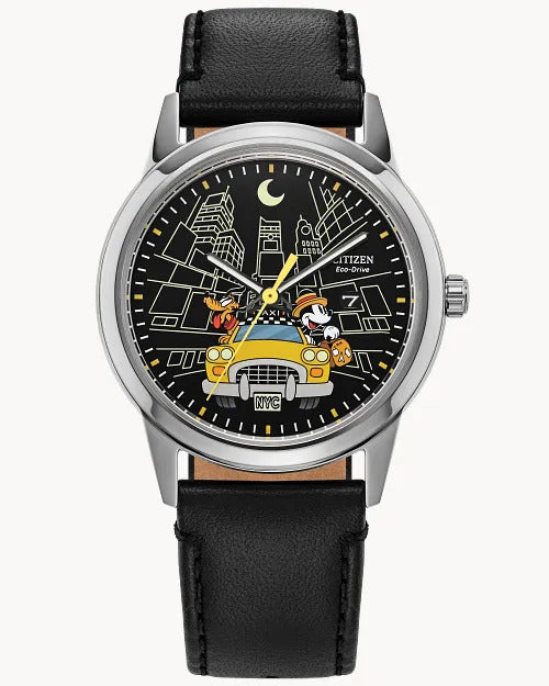 Citizen Mickey Mouse &amp; Pluto Take Nyc 40mm Eco-Drive Stainless Steel W