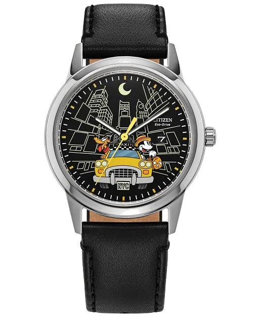 Citizen Mickey Mouse &amp; Pluto Take Nyc 40mm Eco-Drive Stainless Steel W
