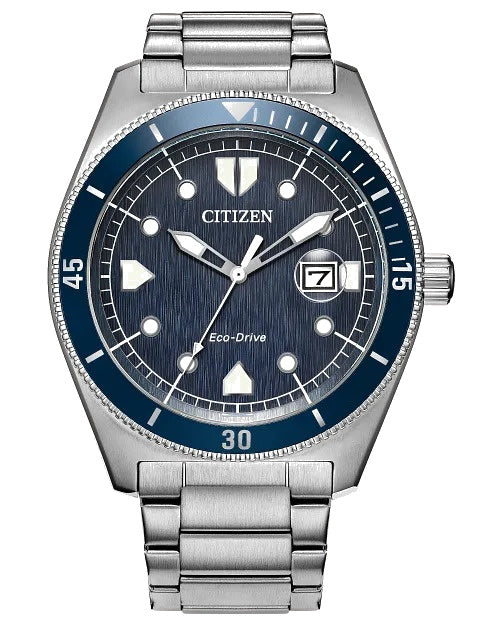 Citizen Terra Force 43mm Eco-Drive Stainless Steel Watch AW1886-59L