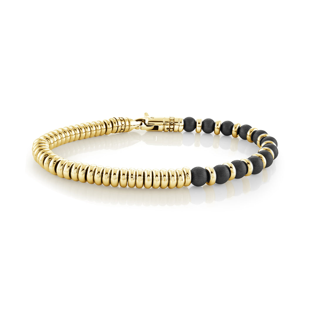 Italgem Steel Hybrid Beaded &amp; Steel Bracelet 5mm