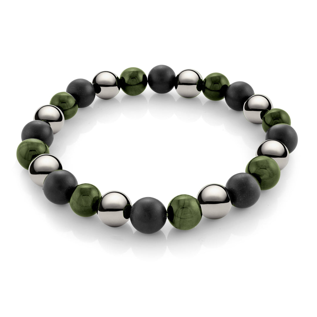 Italgem Steel Multi Beaded Bracelet 8mm
