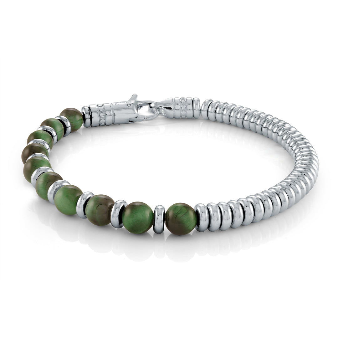 Italgem Steel Hybrid Beaded &amp; Steel Bracelet 6mm