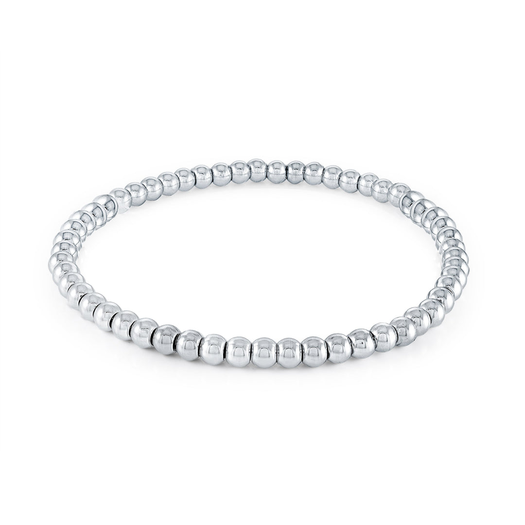 Veloria 4mm Steel-Beads Stretch Bracelet