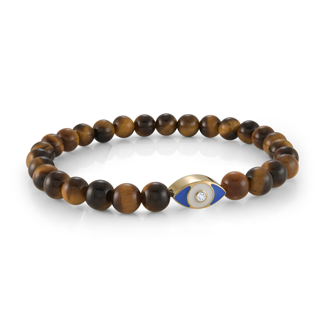 Italgem Steel 6mm Evil Eye Bead Bracelet