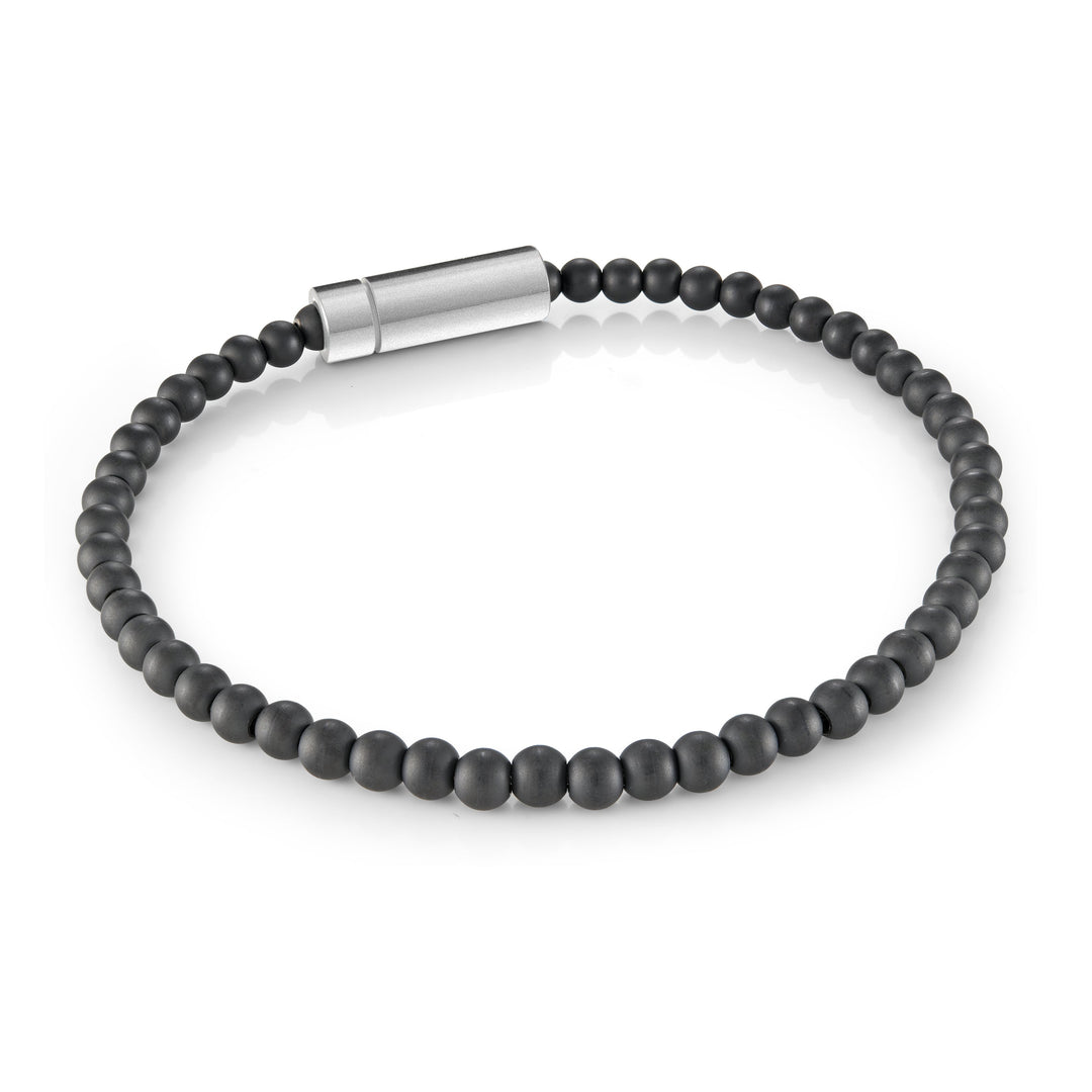 Italgem Steel 4mm Sandblast Steel Beads Micro Bracelet