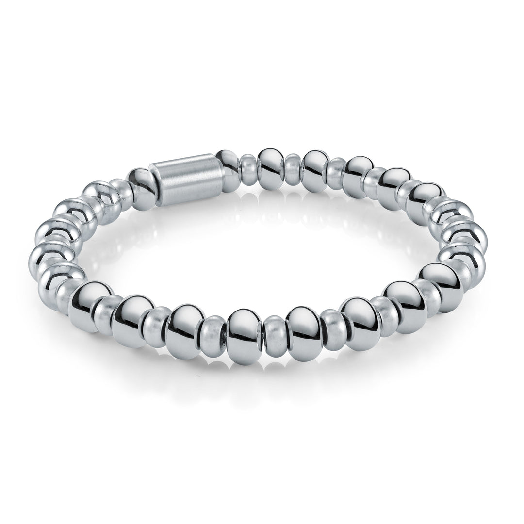 Italgem Steel 8mm Steel Beads Retro Stretch Bracelet