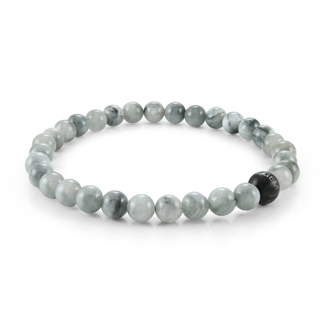 Italgem Steel Black IP Stainless Steel Brushed 6mm Eagle’s Eye 8" Bracelet
