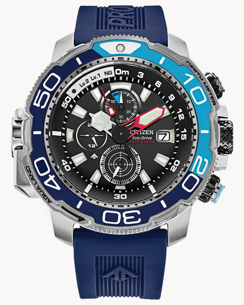 Citizen Promaster Aqualand Chrono 200M Dive 46MM Eco-Drive Watch. BJ2169-08E