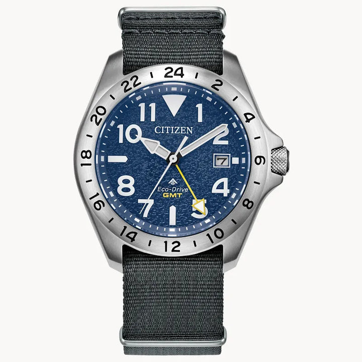 Citizen Promaster Land Gmt 39.5mm Eco-Drive Stainless Steel Watch 