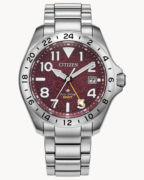 Citizen Promaster Land Gmt 39.5mm Eco-Drive Stainless Steel Watch 