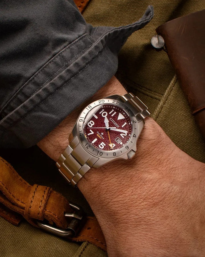 Citizen Promaster Land Gmt 39.5mm Eco-Drive Stainless Steel Watch .BJ7