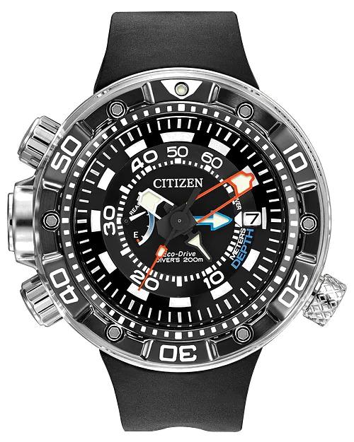 Citizen Promaster Aqualand 200M Depth Meter 6mm Eco-Drive Stainless Steel Watch BN2029-01E