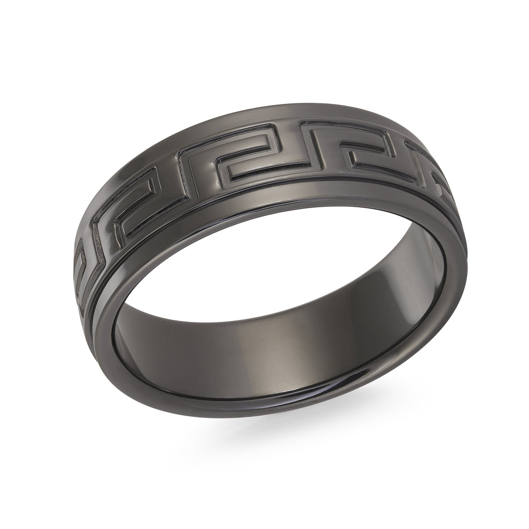 Italgem Steel Greek Titanium Ring 8mm