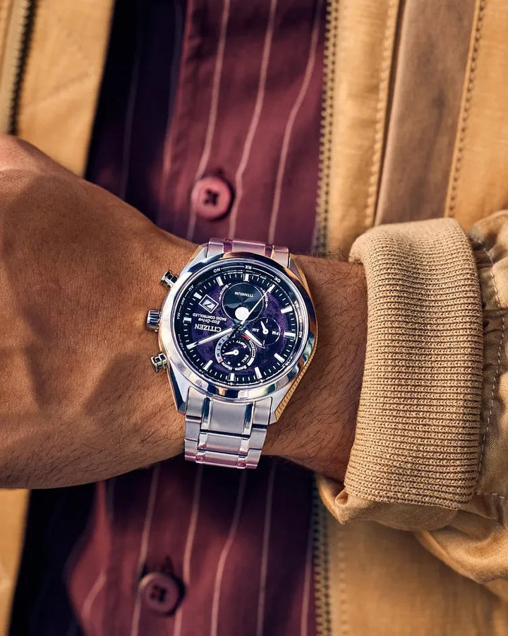 Citizen Tsuki-Yomi A-T 43mm Eco-Drive Super Titanium Watch 