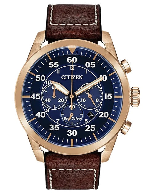 Citizen Avion 45mm Eco-Drive Stainless Steel Watch 