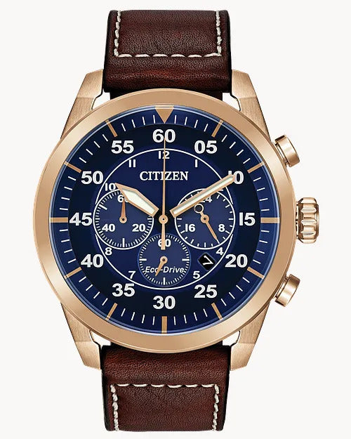Citizen Avion 45mm Eco-Drive Stainless Steel Watch 