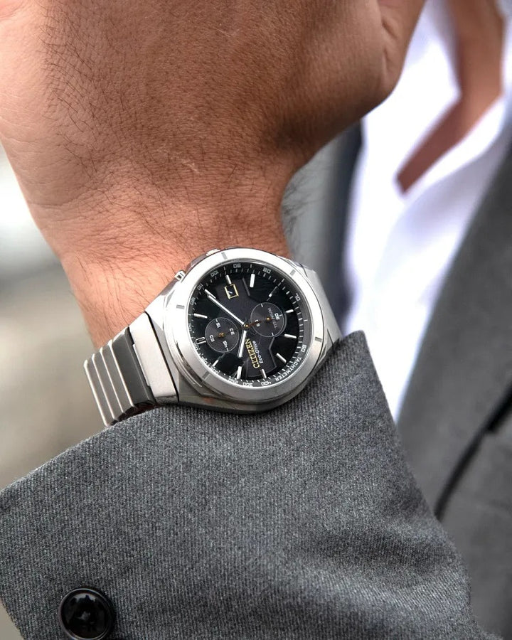 Citizen Super Titanium Armour 44MM Eco-Drive Chronograph Watch.  CA7058-55E