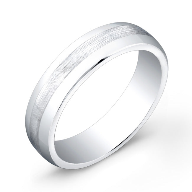 Italgem Steel Brushed Centre Ring 6mm