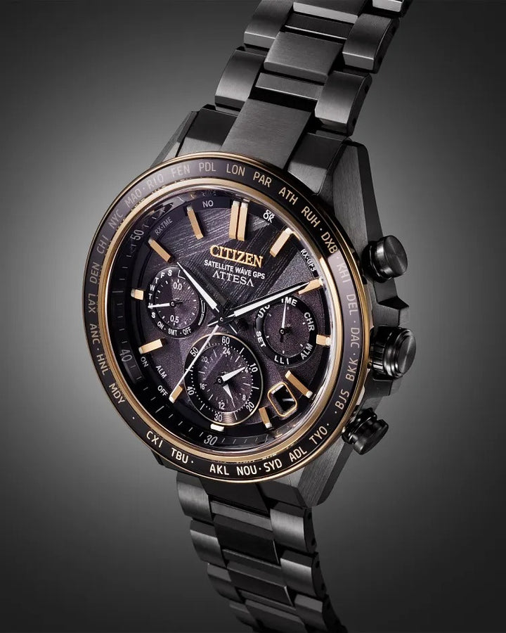 Citizen Attesa Light In Black 44.6mm Eco-Drive Super Titanium Watch 