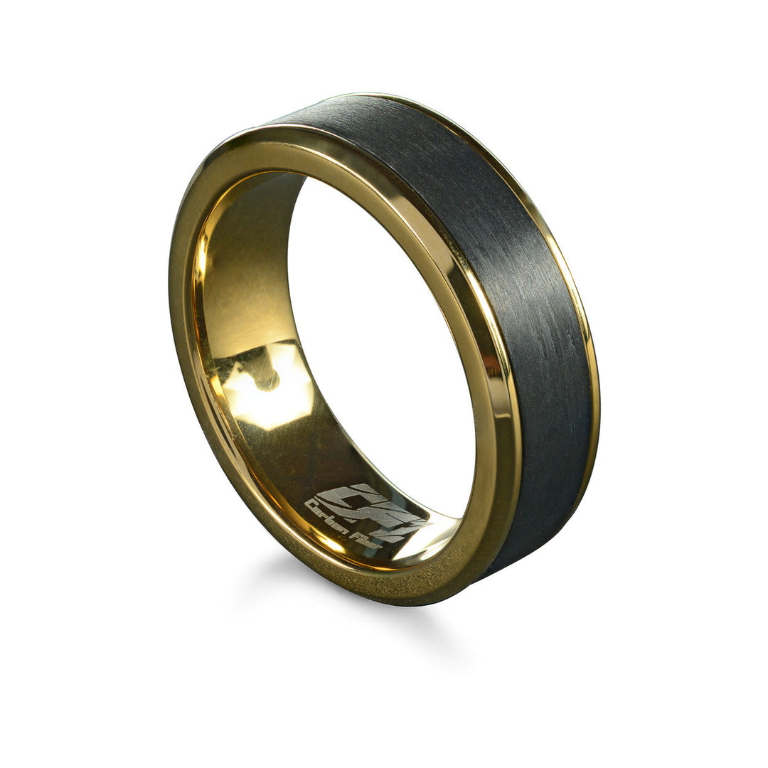 Italgem Steel Oro Carbon Fibre Ring 7mm