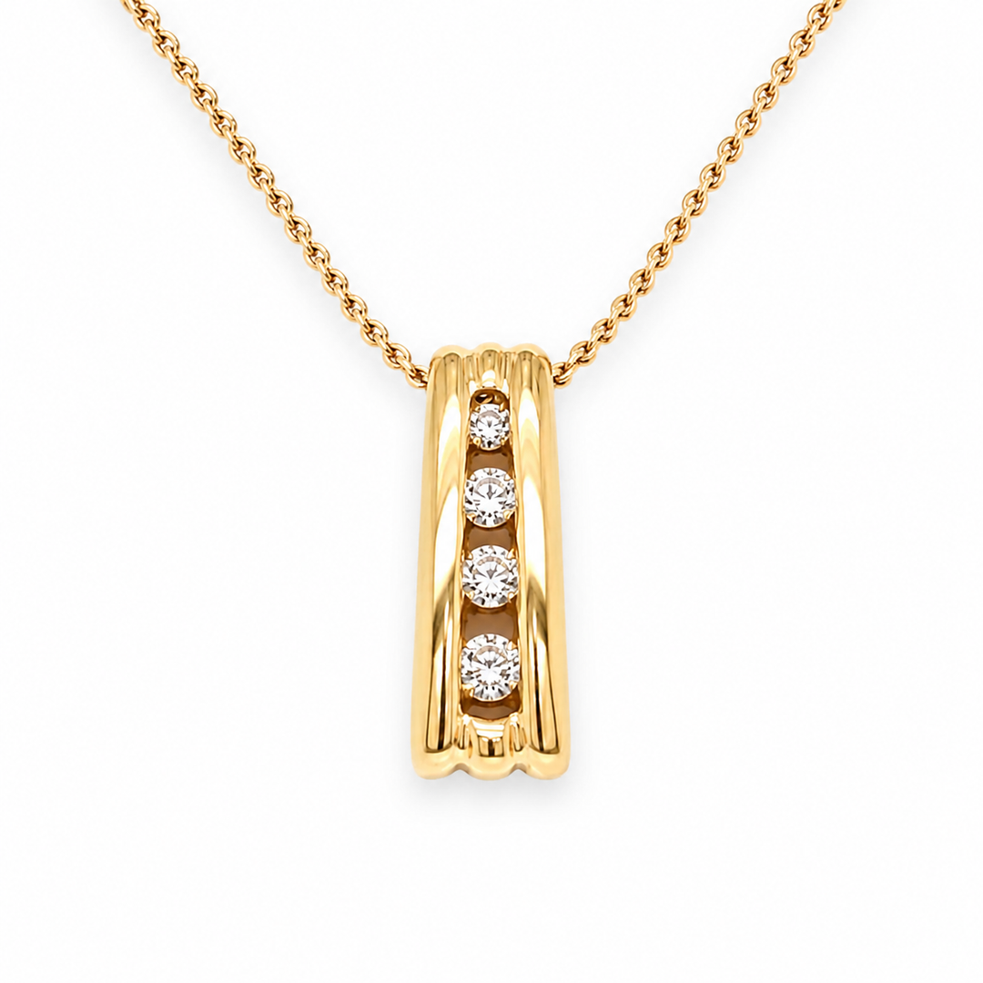10KT Yellow Gold 18" Diamond Necklace.