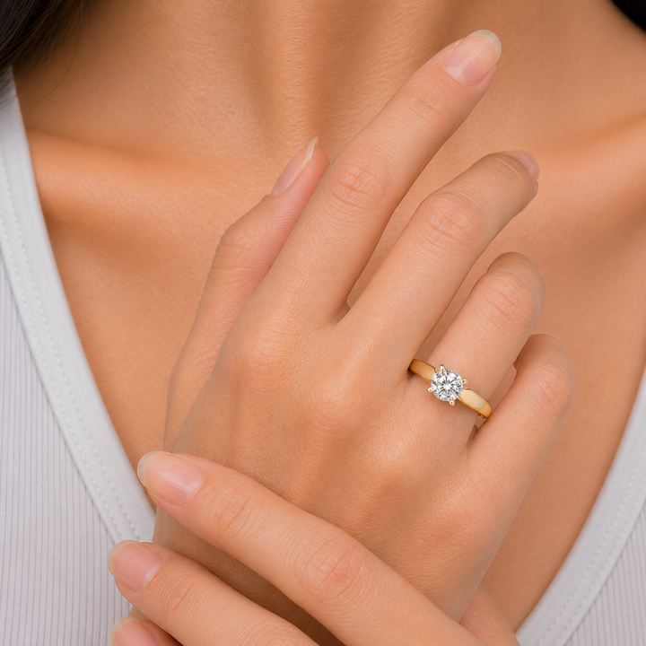 Graziella 14KT Yellow Gold 0.20CT Round Diamond Solitaire Promise Ring - Size 6.25