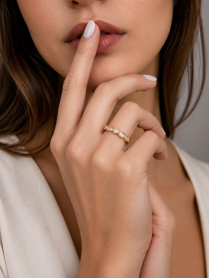 Graziella 14KT Yellow Gold 0.25CTW Diamond Ring - Size 7