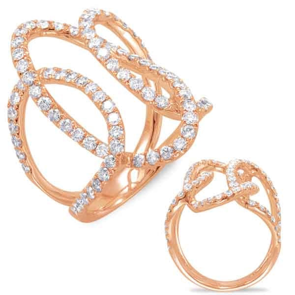 S Kashi 14KT Rose Gold 1.55CTW Diamond Ring - Size 6
