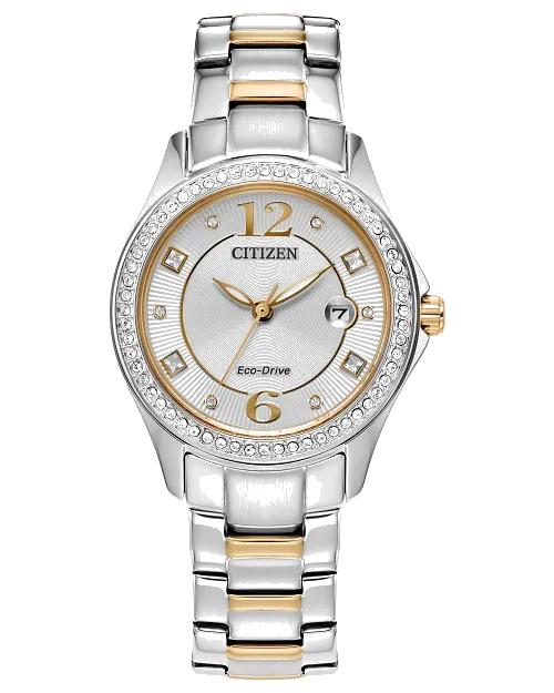 Citizen Crystal 30 mm Eco-Drive Stainless Steel Ladies Watch 