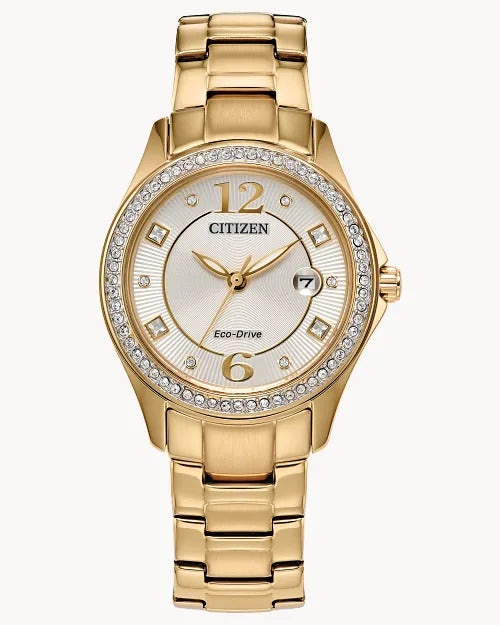 Citizen Crystal 30 mm Eco-Drive Stainless Steel Ladies Watch 