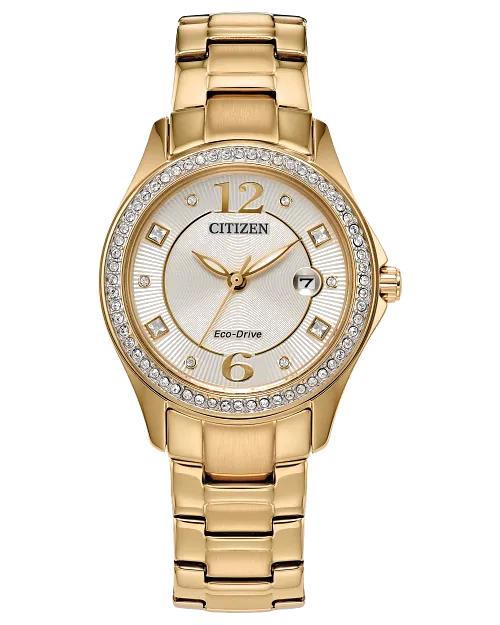 Citizen Crystal 30 mm Eco-Drive Stainless Steel Ladies Watch 