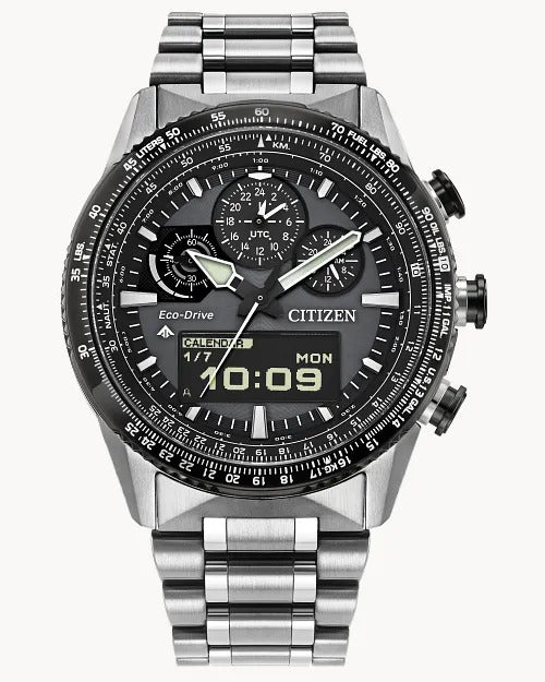 Citizen Promaster Skyhawk U830 43mm Eco-Drive Stainless Steel Watch 