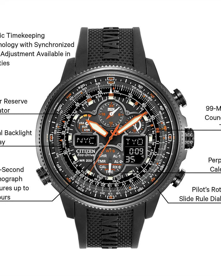 Citizen Promaster Navihawk A-T 48mm Eco-Drive Stainless Steel Watch 