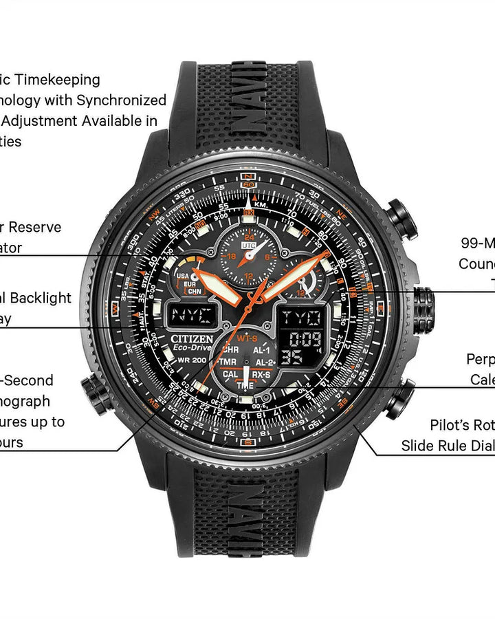 Citizen Promaster Navihawk A-T 48mm Eco-Drive Stainless Steel Watch 