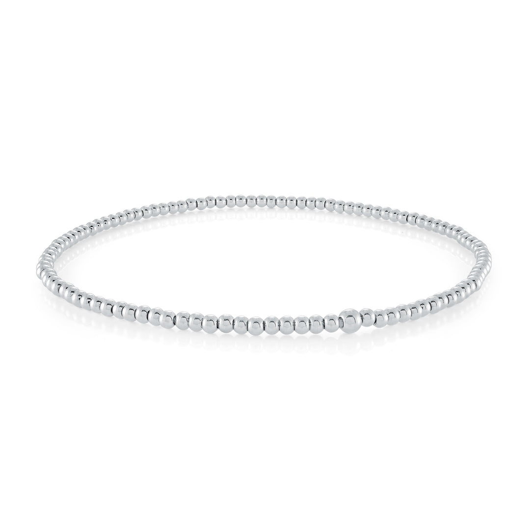 Veloria  Steel Bead 9" 3mm Slip-On Anklet