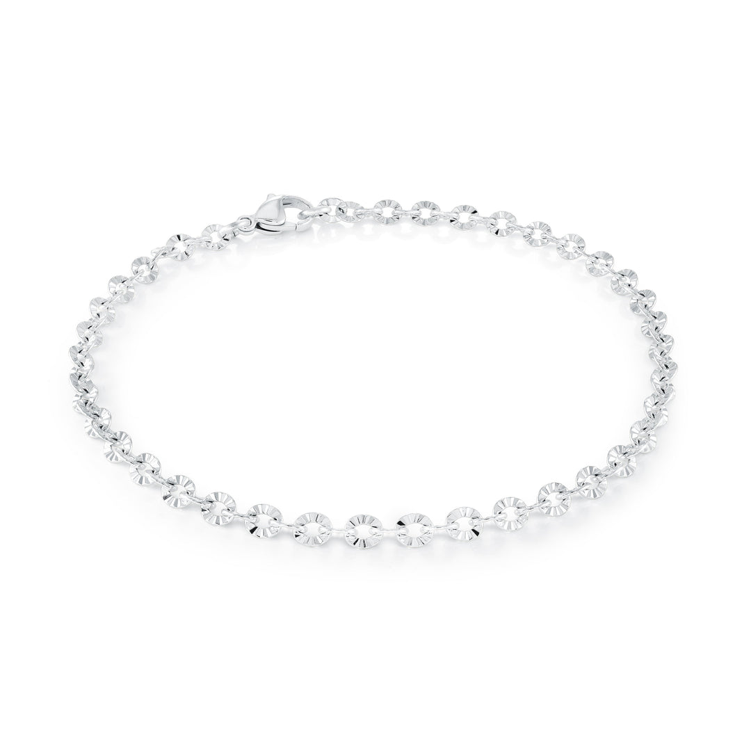 Veloria Diamond Cut 9" 4mm Sparkle Anklet