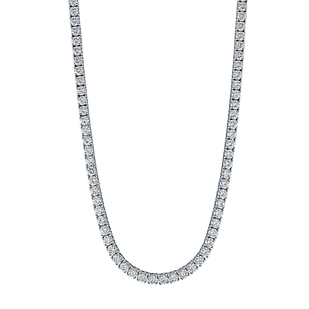 Italgem Steel Tennis Necklace 3mm