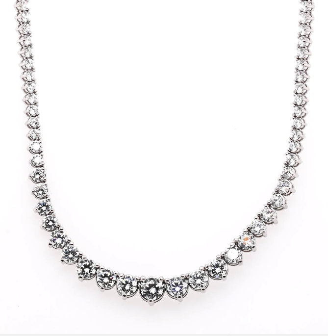 Graziella 14KT White Gold 17.5 14.10CTW Lab-Grown Graduated Diamond Necklace