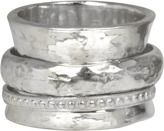 Silver Gate Peace Meditation Ring - Size 7.5