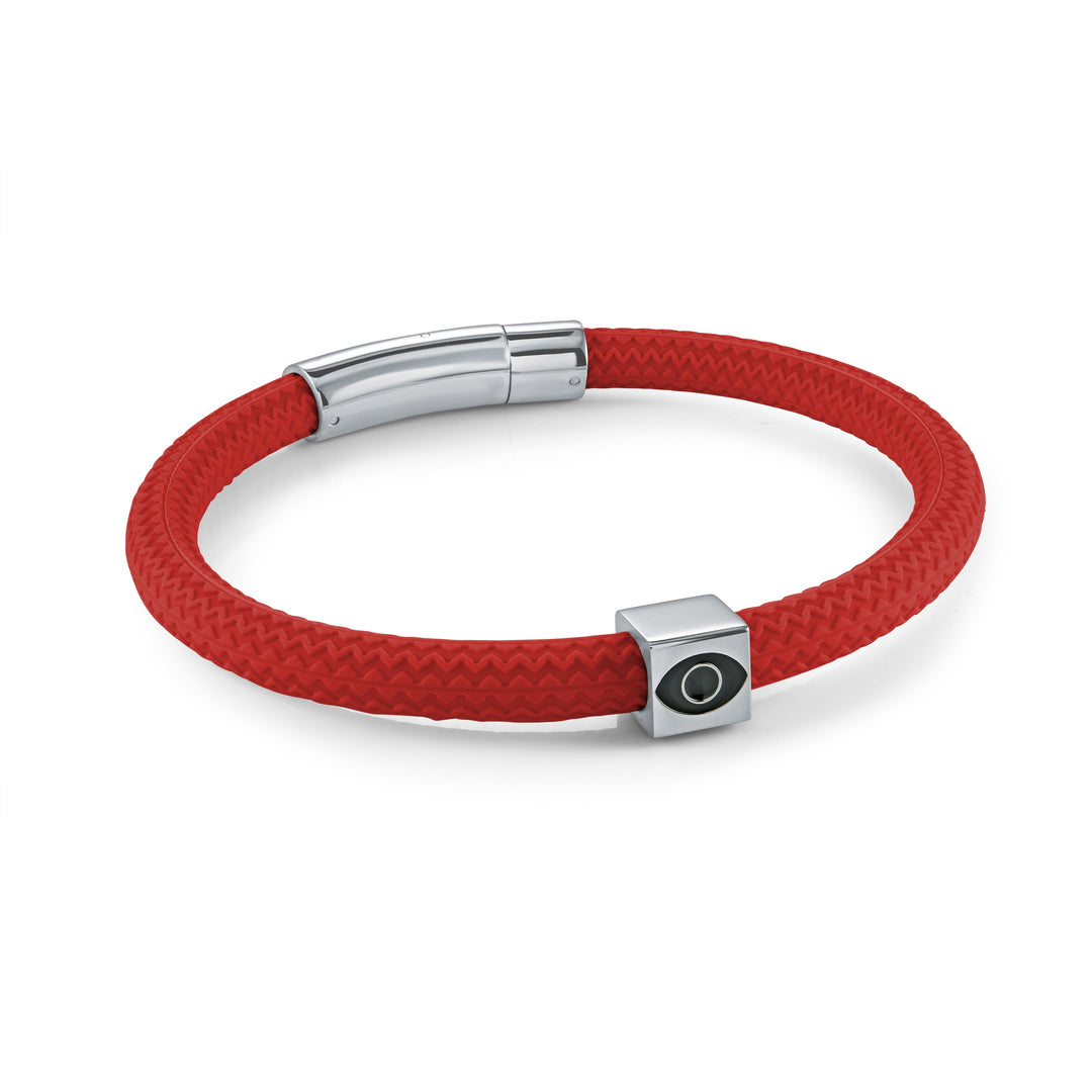 Italgem Steel 6mm  Evil Eye Silicone Bracelet