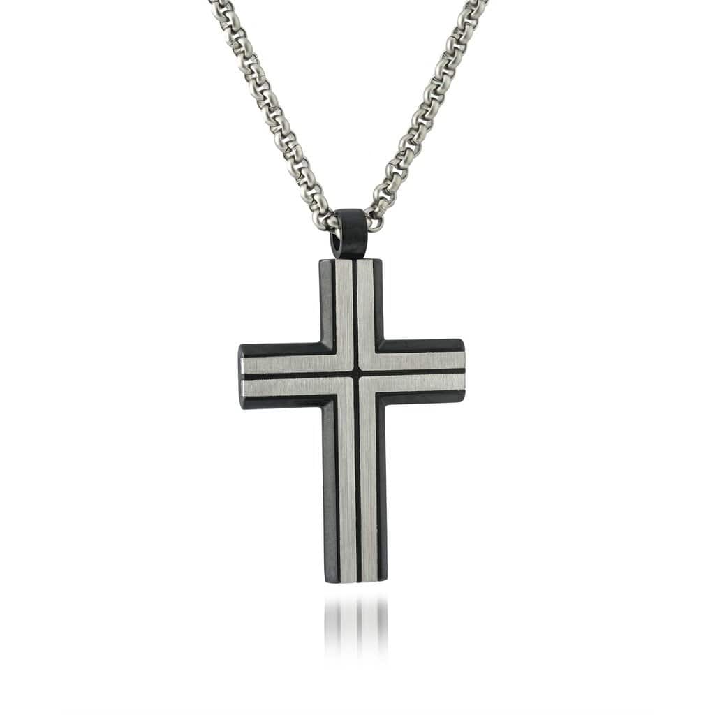Italgem Steel 22" Cross Necklace.