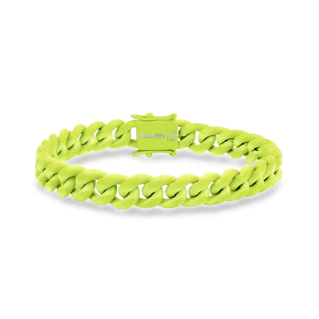 Italgem Steel Neon Candy Cuban Bracelet 8mm