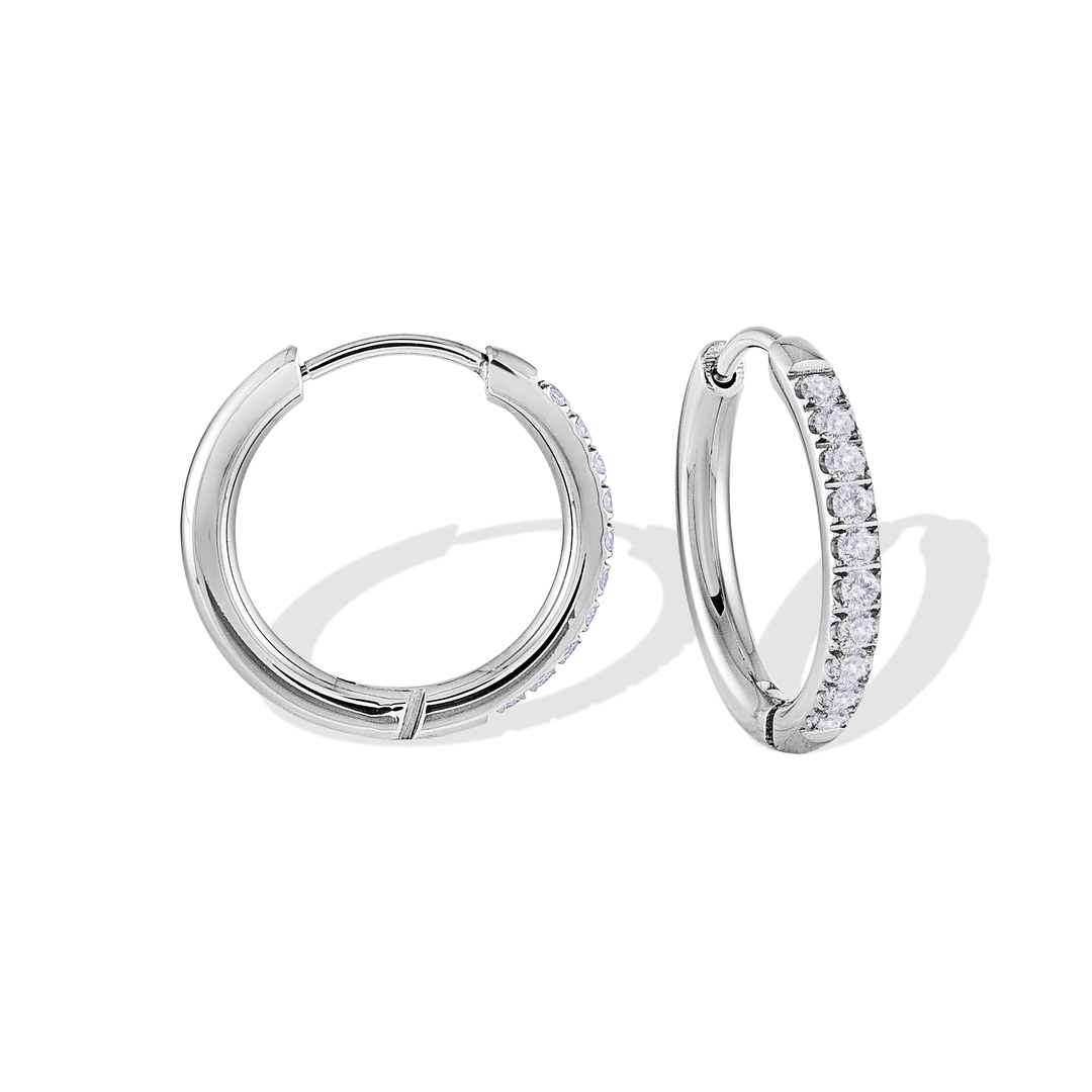 Italgem Steel Gemstone Hoops 17.5mm