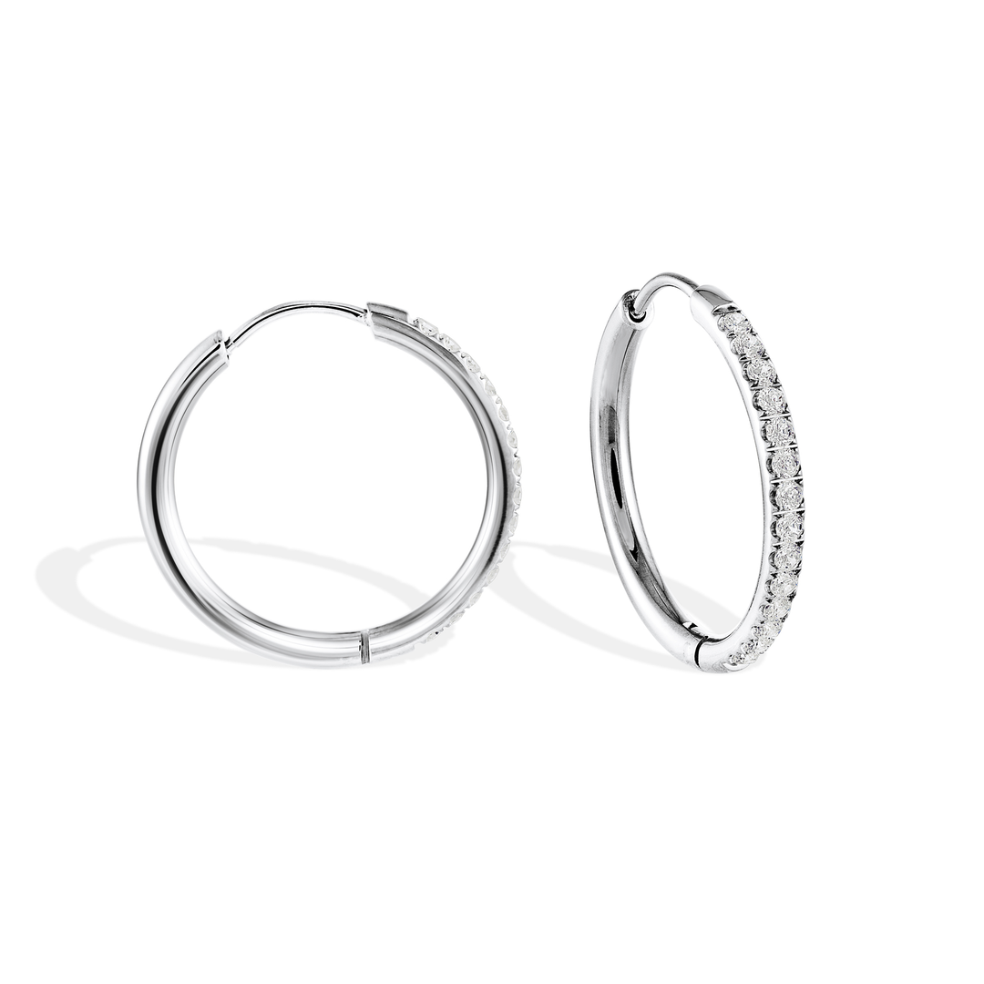 Italgem Steel Gemstone Hoops 22mm