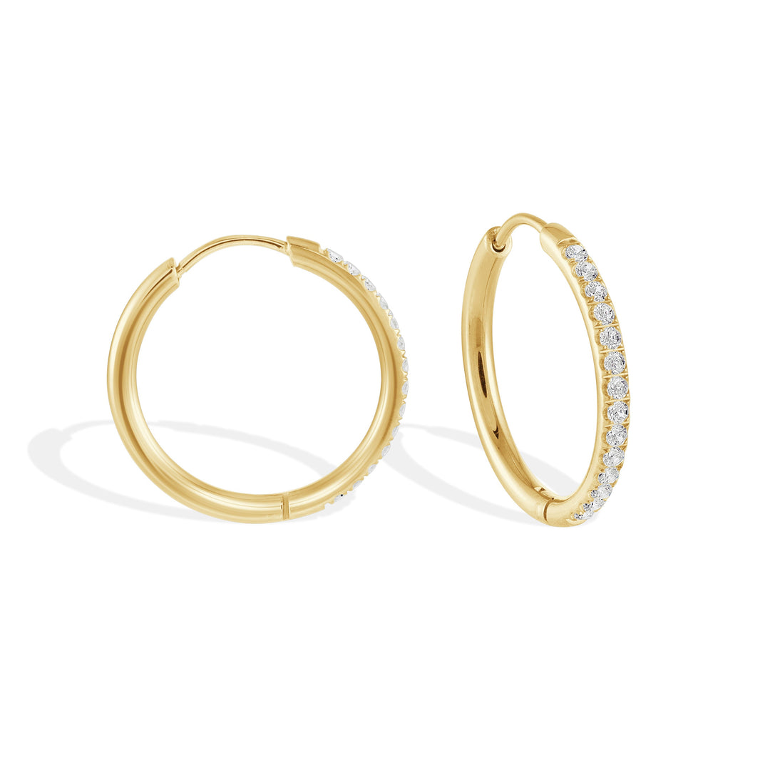 Italgem Steel Gemstone Hoops 22mm